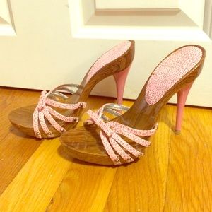 QUPID PINK WOODED SHOES