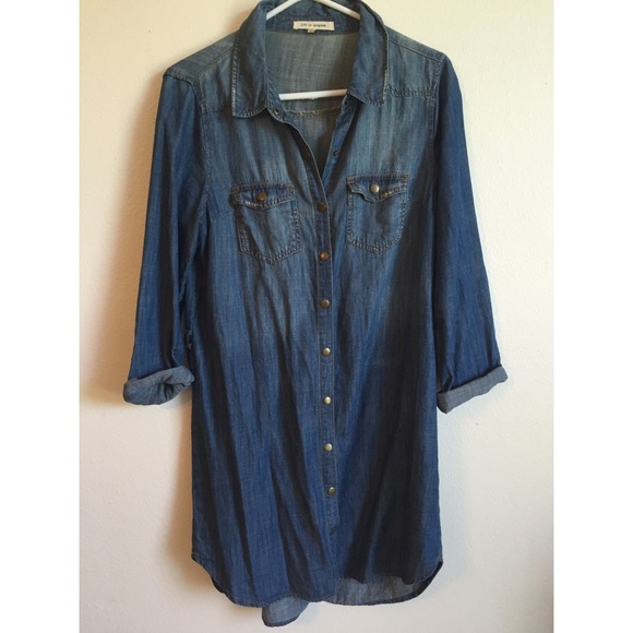 Chambray shift dress