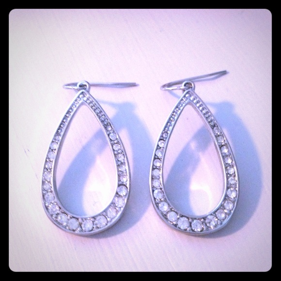 Silver swoop earrings