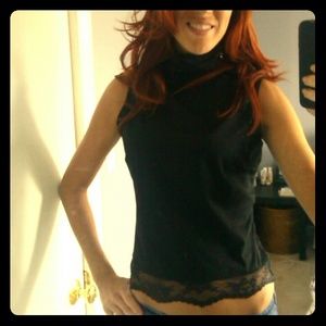 Black turtleneck Tank top