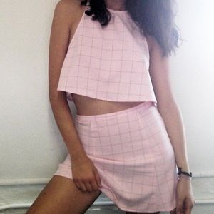 💅🏽American Apparel lulu 2piece pink grid 💅🏽