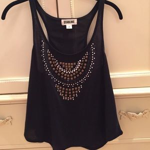 BP Nordstroms NWOT black studded tank top