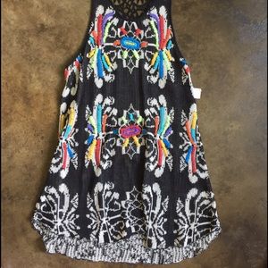 Free People sweater embroidered tunic