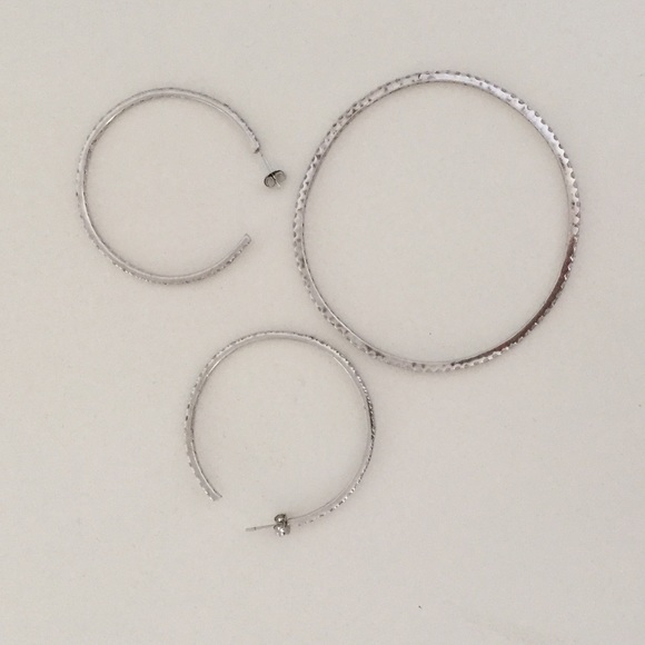 Micro pave earring and bangle set - Picture 4 of 4