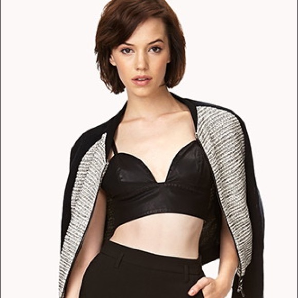 FOREVER21 FAUX LEATHER BRALETTE!