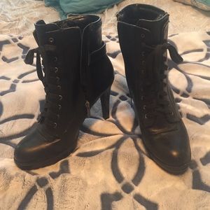 Nine West combat boot high heels