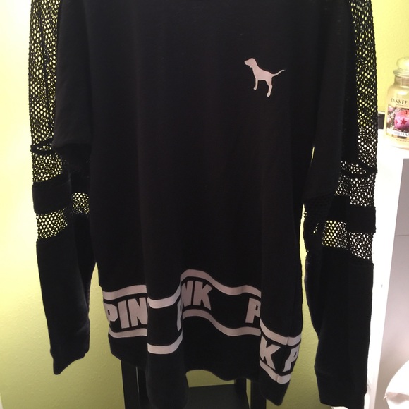 black long sleeved netted top