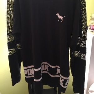 black long sleeved netted top