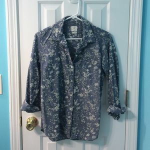 Fitted Boyfriend Floral Button Up