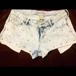 Studded High-waisted Shorts