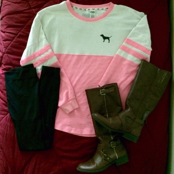 PINK Bubble Gum Pink Varsity Crew