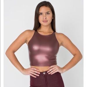 American Apparel || Shiny Sleeveless Crop Top