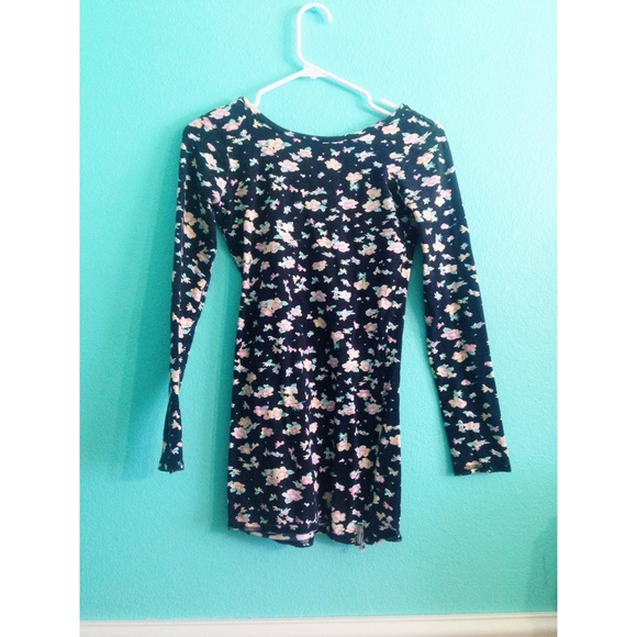 floral long sleeve shirt mini dress