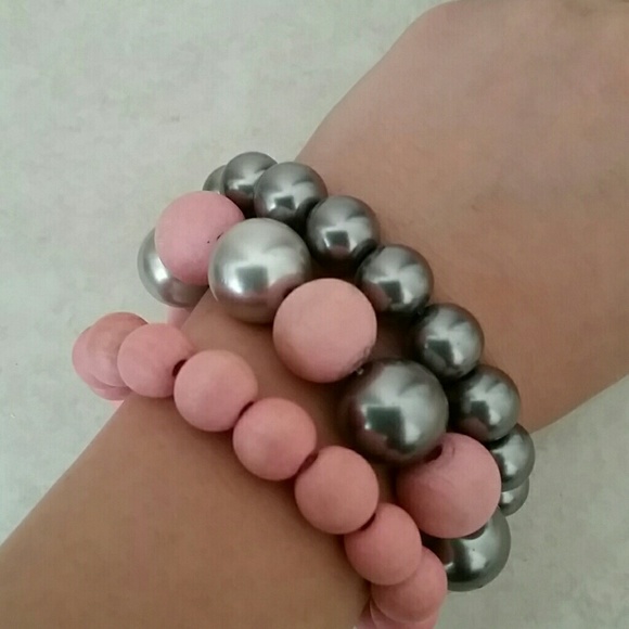 Pink and grey bracelet