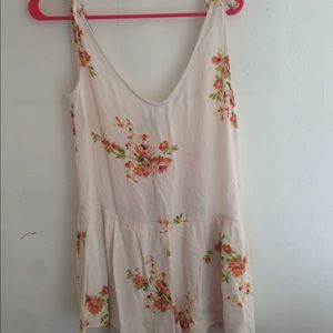 ❌SOLD❌White Floral Dropwaist Romper