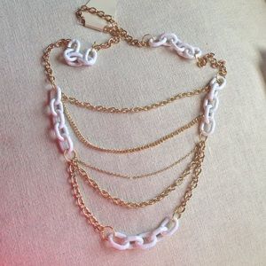 Gold and White Chain Link Necklace Gold and White Chain Link Necklace