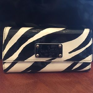 Kate Spade zebra stripe patent leather wallet