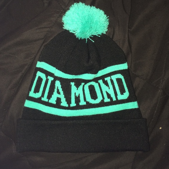 Diamond teal/black beanie
