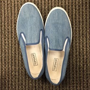 Top shop denim slip on shoes NWOT