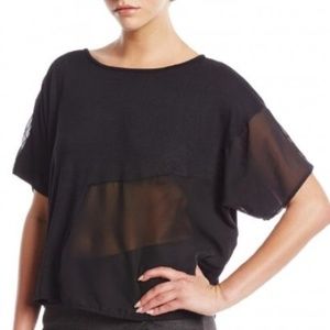 Kim Mesches Black Jersey/Chiffon Top