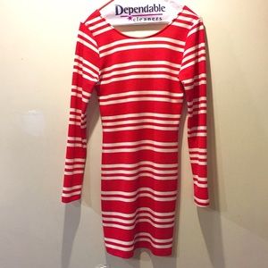 Nautical red and white body con dress ⛵️