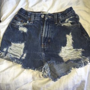 High waisted gap jean shorts