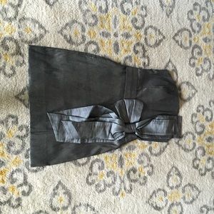 Silver strapless bow dress