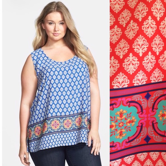 West Kei Woven Print Top - Red