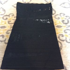 Little black sequined dress