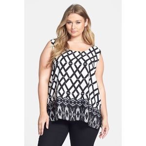 West Kei Woven Printed Tank - Black/White