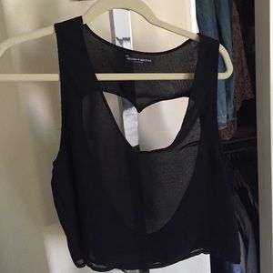 Heart open back crop top