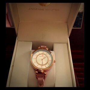 Adrienne Vittadini Pink leather watch🌸