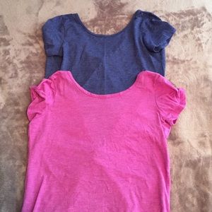 Two delias shirts, with a bow in the back