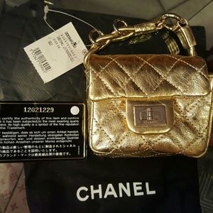Chanel Gold Reissue Mini Anklet Wristlet Flap 2.55