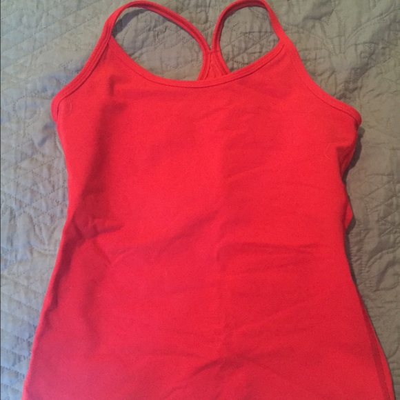 lululemon size 6 power Y tank - rare red!