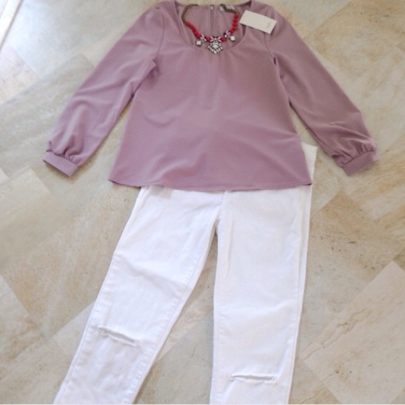 🎉🎉 NWT Tobi Less is Amour Blouse in Mauve🎉🎉 - Picture 2 of 4
