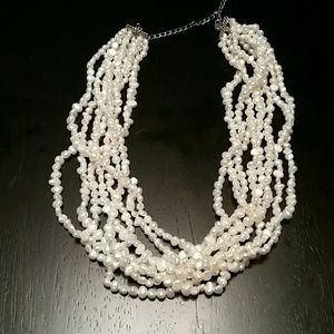 Pearl colored stoned necklace