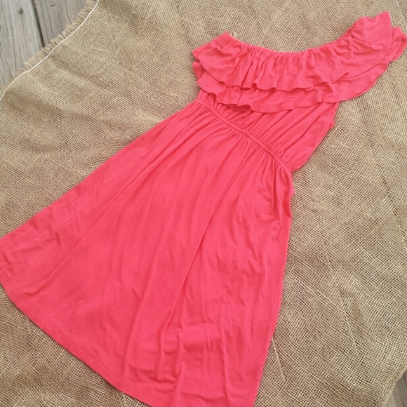Perfect Coral/Pink One Shoulder Dress