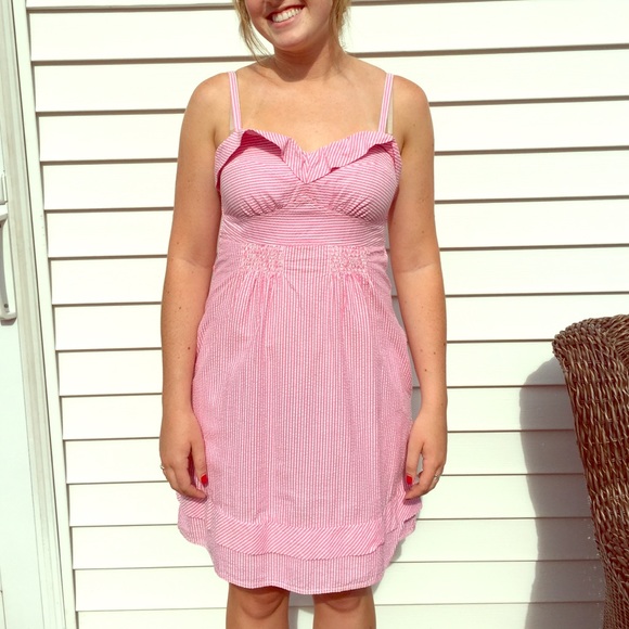 American Eagle Pink seersucker dress