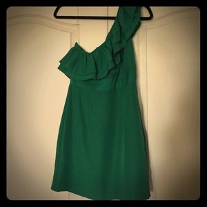 Green one shoulder dress