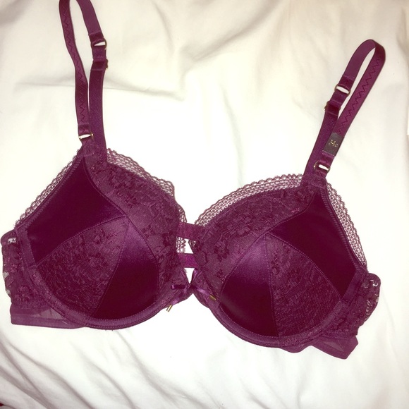 Burgundy Satin/Lace Bra