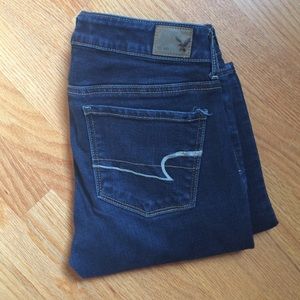 AE skinny jeans dark wash