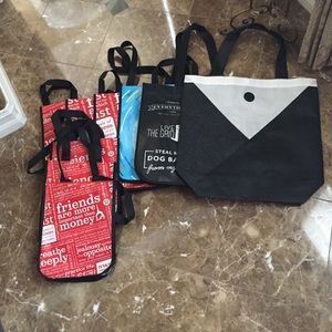 6 large and 3 small Lululemon shopping bag bundle