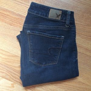 AE super stretch skinny jeans dark wash