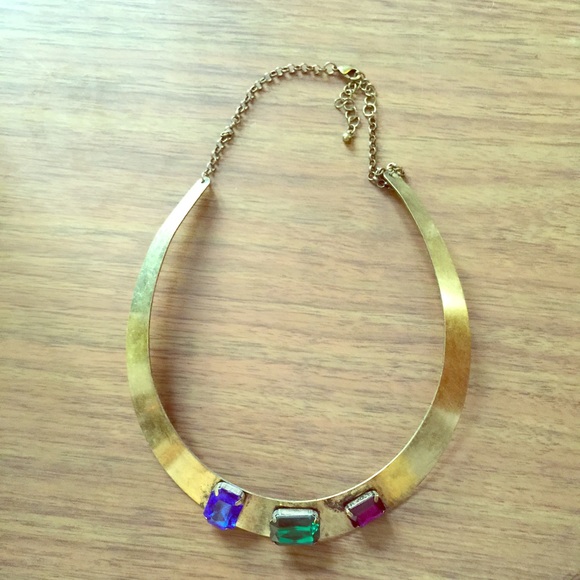 Gold & jeweled collar necklace