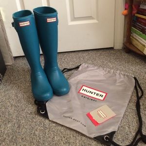teal hunter boots