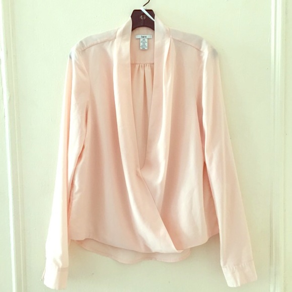 Plunging wrap blouse- Soft Pink