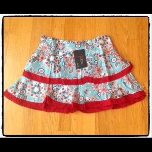 Cute & Flowy. Teal floral and lace skirt
