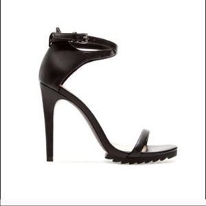 Zara Black Leather Sandals