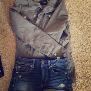 Hurley jacket and American eagle shorts